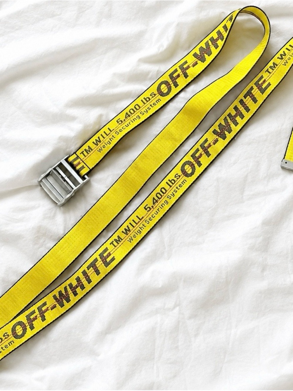 Off-White Virgil Abloh Classic Industrial Belt Silver Buckle OS